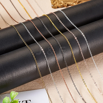 Brass Coated Iron Flat Cable Chains CH-TAC0007-02G-1
