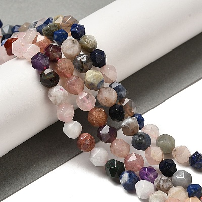 Natural Rose Quartz/Sodalite/Lapis Lazuli/Amethyst/Strawberry Quartz Beads Strands G-K382-A01-02-1
