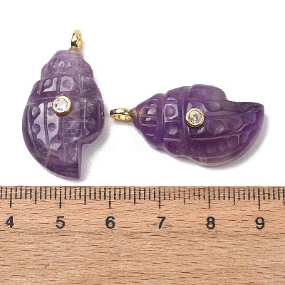 Natural Amethyst Carved Pendants G-H357-05G-06-1