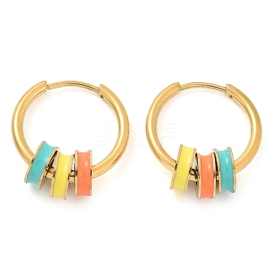 Ion Plating(IP) 304 Stainless Steel Hoop Earrings EJEW-A118-02G-1