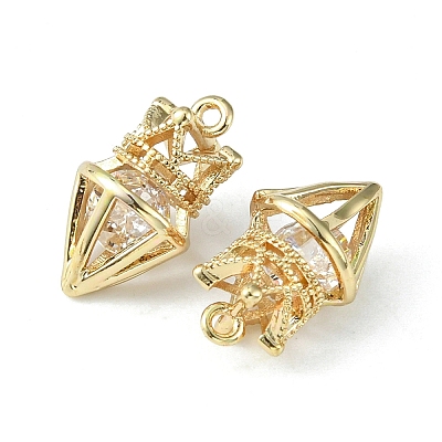 Brass Cubic Zirconia Pendants KK-G462-51KCG-1