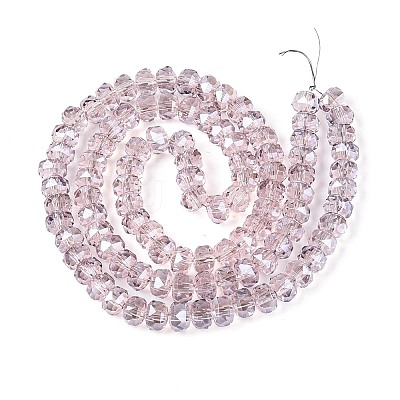 Electroplate Transparent Glass Beads Strands EGLA-N022-05B-C05-1