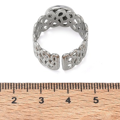 304 Stainless Steel Cuff Ring Components SA-CBA37BC-14B-P-1