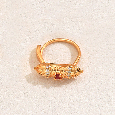 Elegant Vintage Column Brass Pave Cubic Zirconia Rings for Women CE7932-3-1