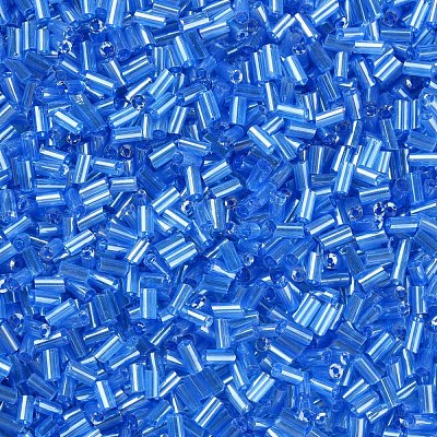 Transparent Colours Luster Glass Bugle Beads SEED-N005-001-A04-1