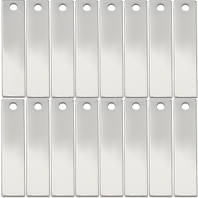 50Pcs 201 Stainless Steel Rectangle Stamping Blank Tag Pendants STAS-SC0008-72-1