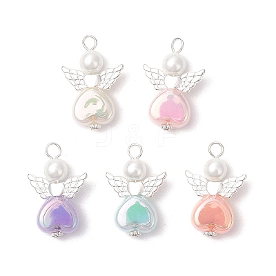 Alloy Acrylic Angel Pendants PALLOY-JF04138-1