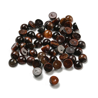 Natural Red  Tiger Eye Dyed & Heated Cabochons G-H309-03-49-1
