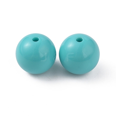 Opaque Acrylic Beads SACR-WH0001-32C-1