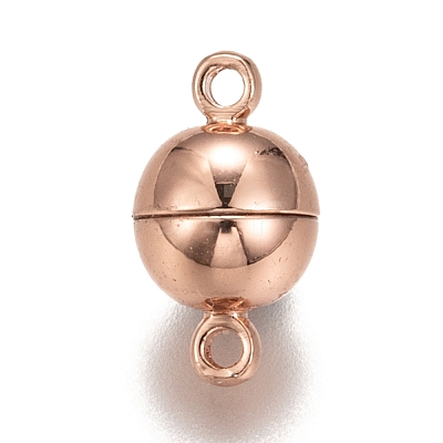 Rack Plating Brass Magnetic Clasps with Loops LS-KK-F801-02B-RG-1