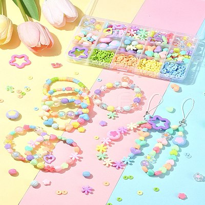 DIY Acrylic & Polymer Clay Beads Jewelry Making Findings Kits DIY-FS0006-86-1