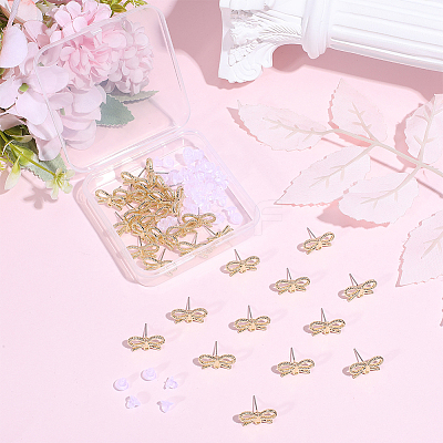 40Pcs Alloy Stud Earring Findings MAK-SC0001-47-1