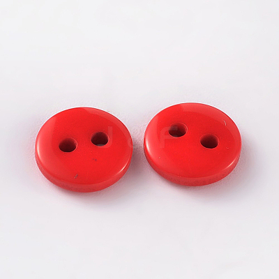 2-Hole Flat Round Resin Sewing Buttons for Costume Design BUTT-E119-20L-10-1