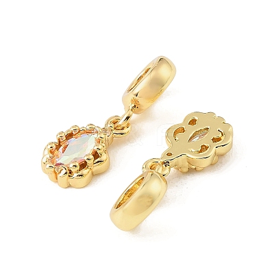 Brass Micro Pave Clear Cubic Zirconia European Dangle Charms CU-CBA9CBD-10G-1