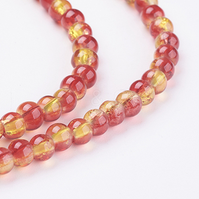 Spray Painted Crackle Glass Beads Strands CCG-Q002-4mm-10-1