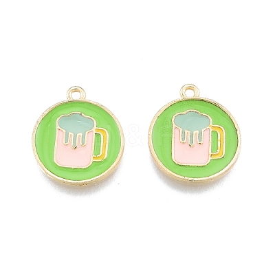 Alloy Enamel Pendants FIND-A017-46LG-1
