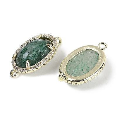 Natural Green Strawberry Quartz Faceted Oval Links G-B126-07G-06-1