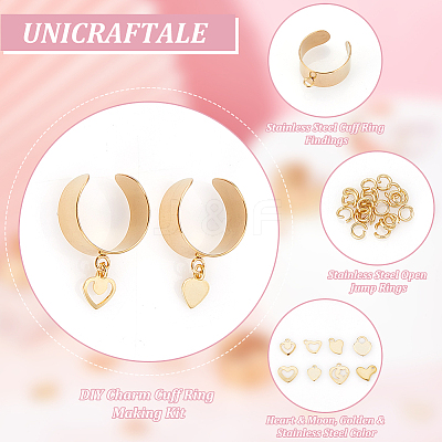 DIY Charms Cuff Ring Making Kit STAS-UN0051-38-1