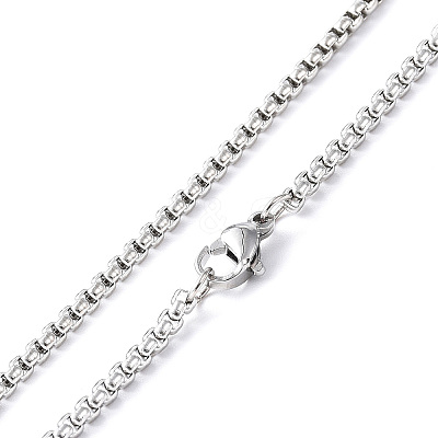 Non-Tarnish 304 Stainless Steel Trapezoid with Tassel Pendant Necklace with Box Chains for Women NJEW-B087-06P-1