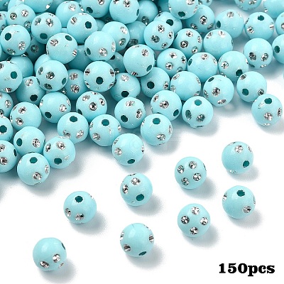150Pcs Opaque Acrylic Beads MACR-YW0004-21A-1