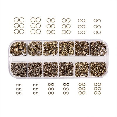 Mixed Sizes Diameter 4-10mm Brass Open Jump Rings KK-PH0008-AB-NF-B-1