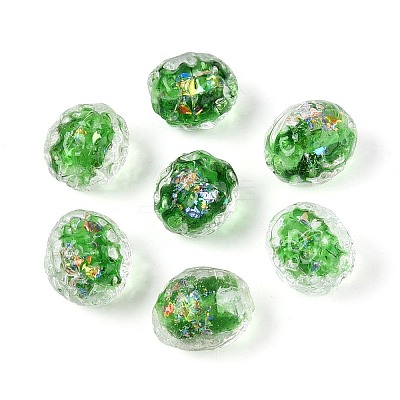 Handmade Foil Glass Beads FOIL-N029-10C-1