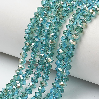 Electroplate Glass Beads Strands EGLA-A034-T4mm-K19-1