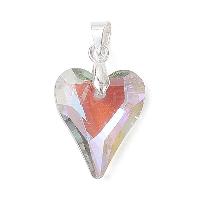 Electroplated Transparent Glass Pendants PALLOY-JF05156-02-1