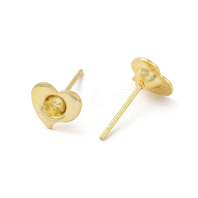 Heart 201 Stainless Steel Stud Earring Findings STAS-Q315-02G-1
