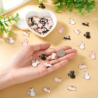 60Pcs 6 Styles Alloy Enamel Pendants ENAM-TA0002-73-1