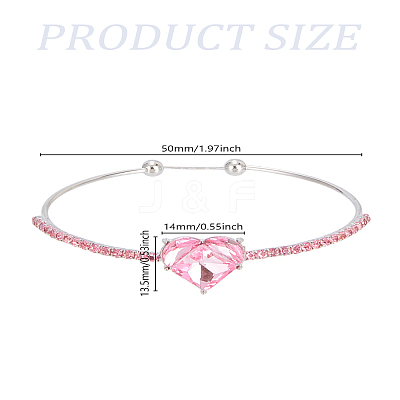1Pc Alloy Rhinetsone Open Cuff Bangles for Women BJEW-LP0003-45B-1