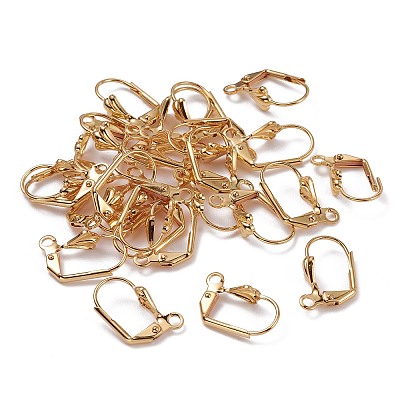 Brass Leverback Earring Findings X-KK-F824-006G-1