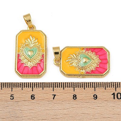 Brass Enamel Pendants KK-L190-008G-03-1