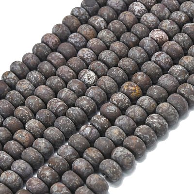 Natural Red Snowflake Obsidian Beads Strands G-P575-A23-8x5mm-1