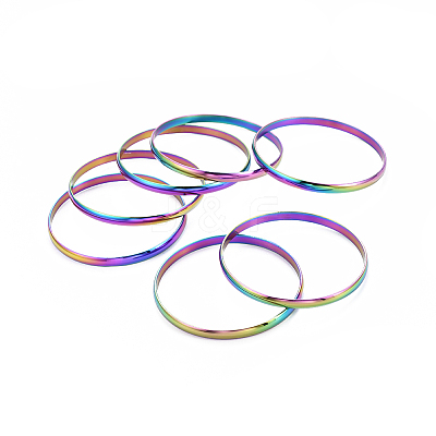 Fashion 201 Stainless Steel Bangle Sets BJEW-L664-024D-C-1-1