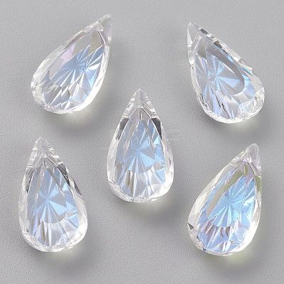 Embossed Glass Rhinestone Pendants GLAA-J101-06B-001MO-1