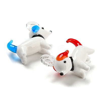 Handmade Lampwork Puppy Pendants LAMP-X262-M-1