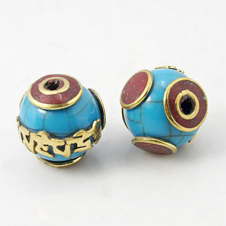 Handmade Tibetan Style Beads TIBEB-D001-6-1