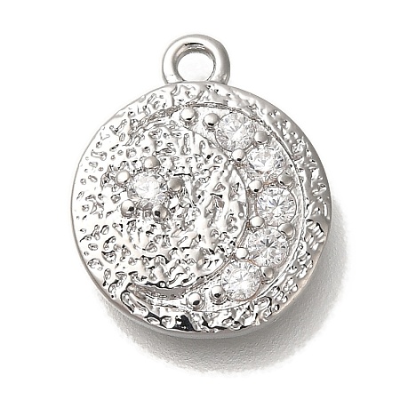 Brass Micro Pave Cubic Zirconia Pendants KK-U038-08P-1