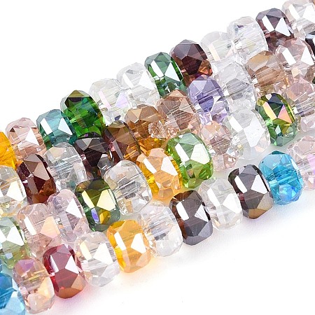 Electroplate Transparent Glass Beads Strands EGLA-N022-05B-C01-1