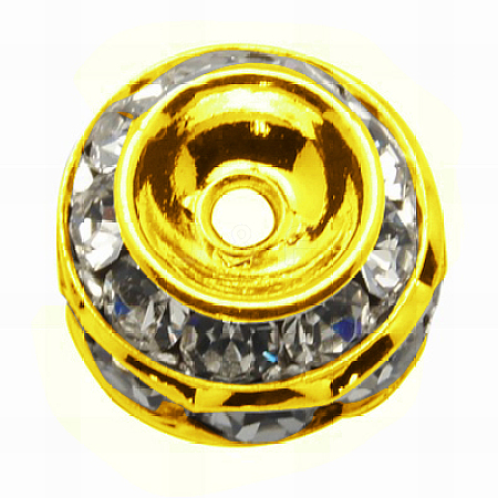 Brass Crystal Rhinestone Beads RB-9X10-2-1