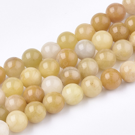 Natural Topaz Jade Beads Strands X-G-S259-45-6mm-1