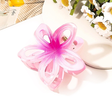 Hollowe Flower Plastic Claw Hair Clips PW-WGE9AB2-05-1