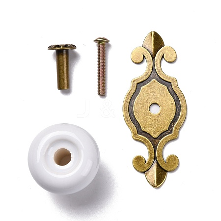 Round-shaped Porcelain Cabinet Door Knobs FIND-Z004-18C-1