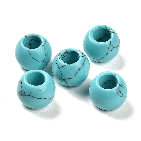 Synthetic Turquoise European Beads G-R488-01O-1