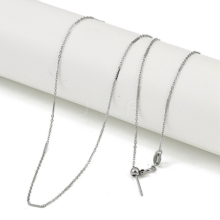 304 Stainless Steel Bar Link Necklaces NJEW-H042-01P-1