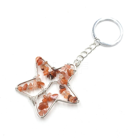 Natural Carnelian Keychains PW-WG204B5-07-1