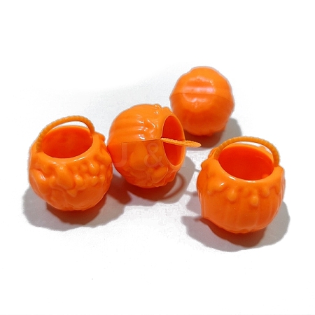 Halloween Plastic Pumpkin Basket Miniature Ornaments PW-WG81E2C-01-1