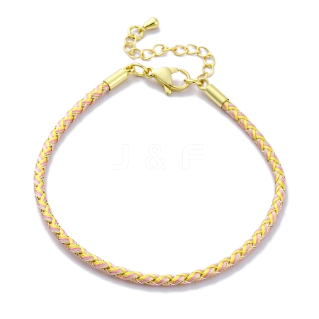 Polyester Cord Braided Bracelet Makings MAK-Z003-01G-26-1