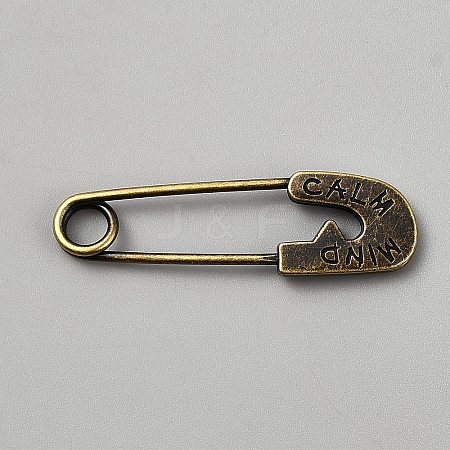 Zinc Alloy Safety Pins JEWB-WH0030-78B-1